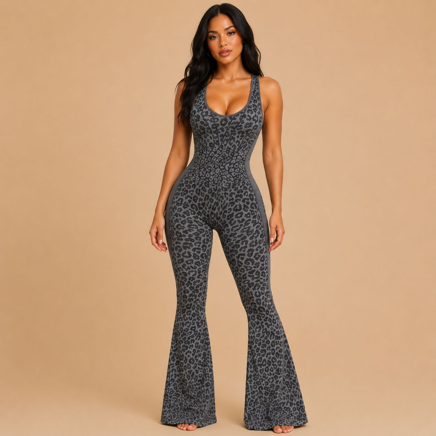 ANIMAL INSTINCTS FLARED JUMPSUIT