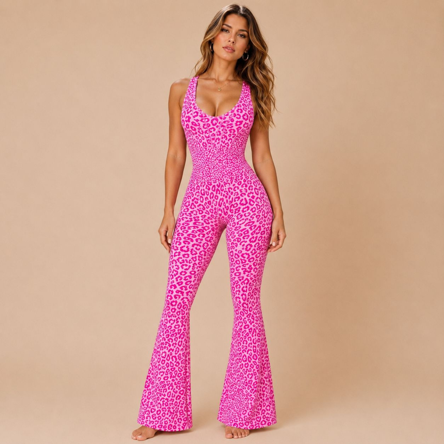 ANIMAL INSTINCTS FLARED JUMPSUIT