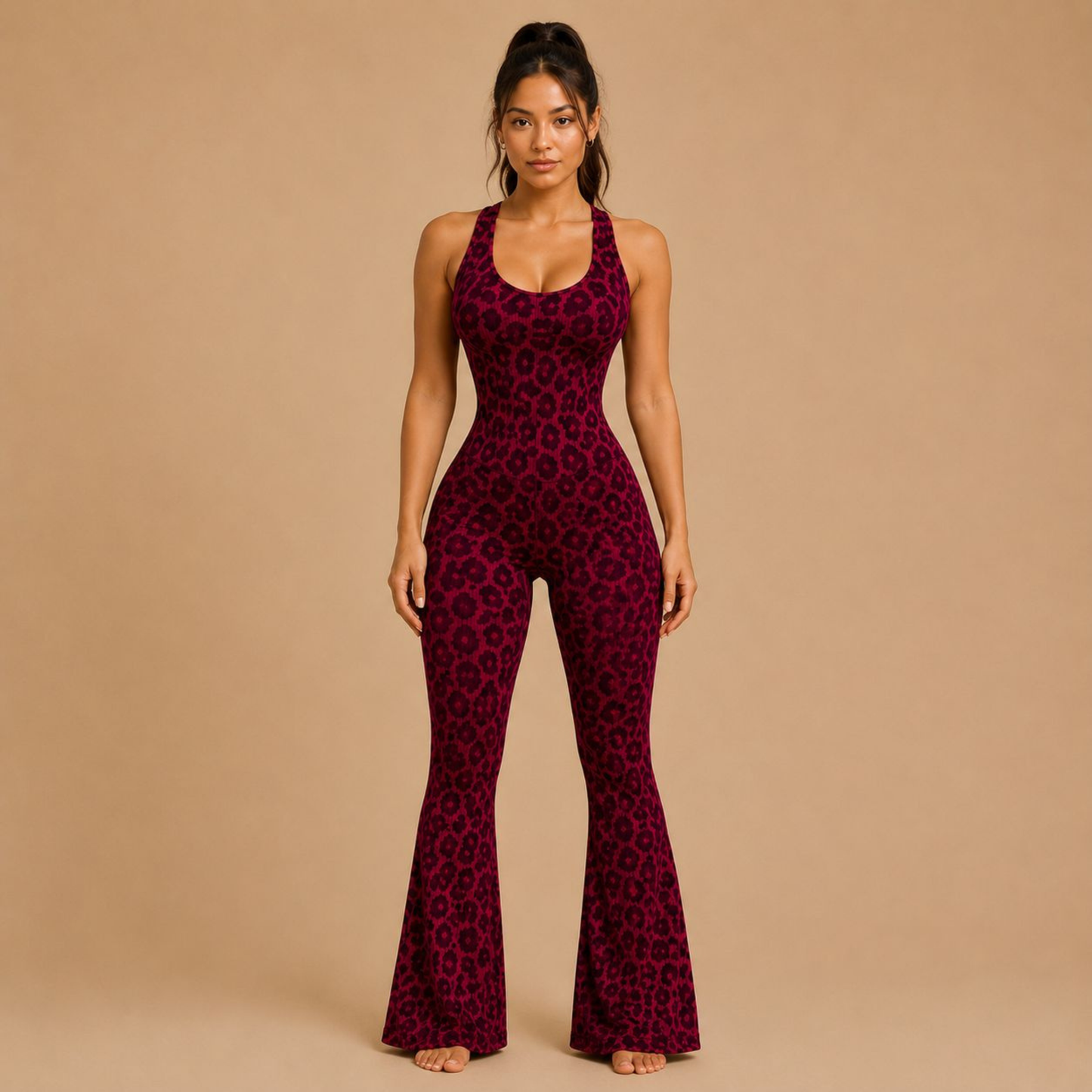 ANIMAL INSTINCTS FLARED JUMPSUIT