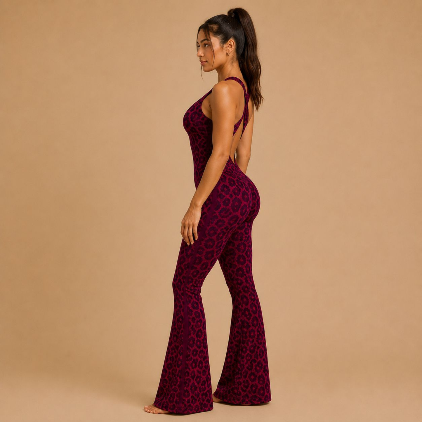 ANIMAL INSTINCTS FLARED JUMPSUIT